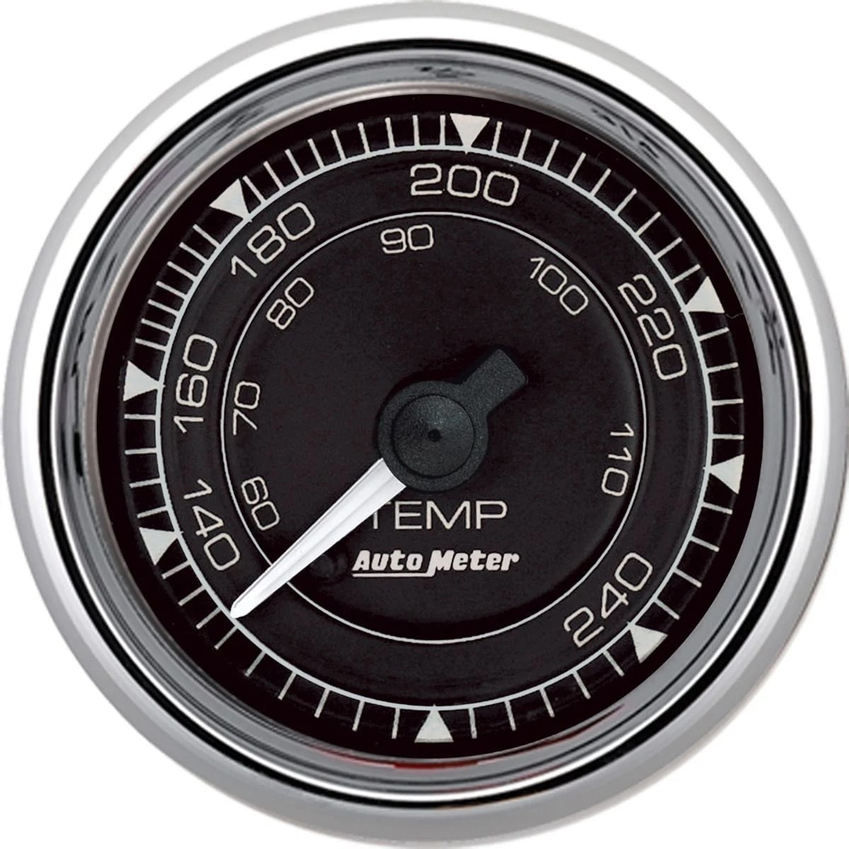 Autometer 9732 Chrono Series Water Temperature Gauge 2-1/16 Inch Black Face Mechanical