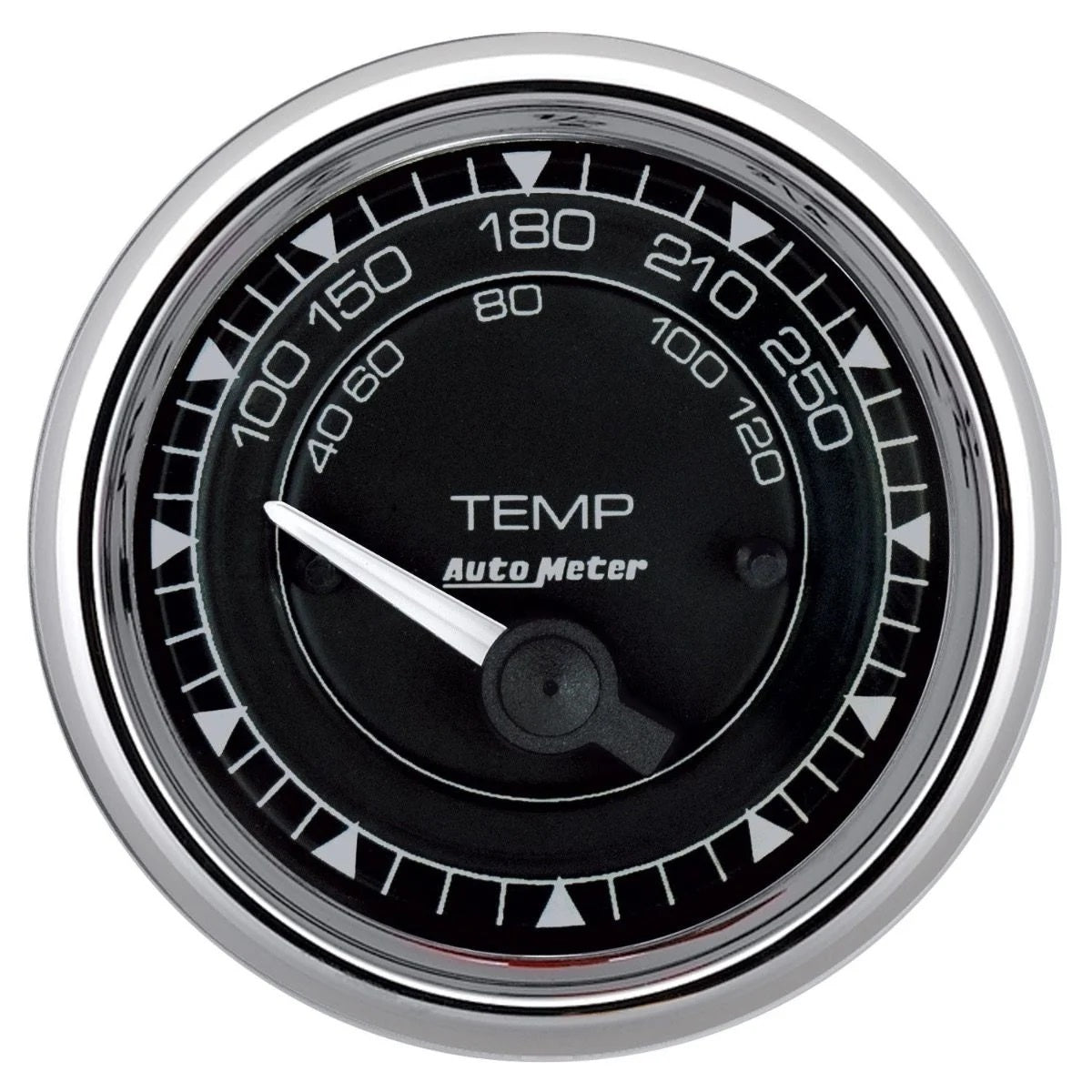 Autometer 9737 Chrono Series Water Temperature Gauge 2-1/16 Inch Black Face 100-250 PSI Electric Short Sweep