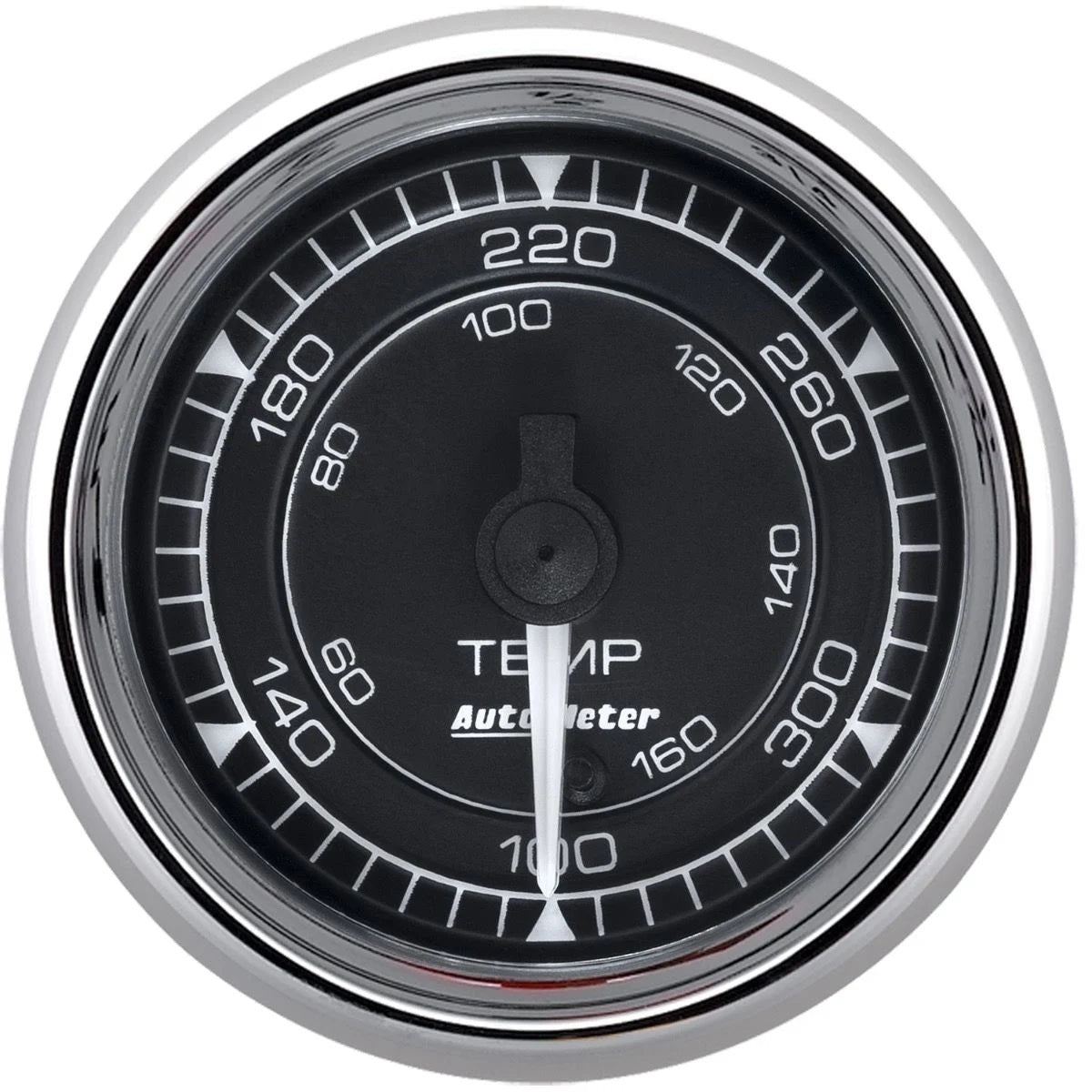 Autometer 9740 Chrono Series Water Temperature Gauge 2-1/16 Inch Black Face Electric Short Sweep