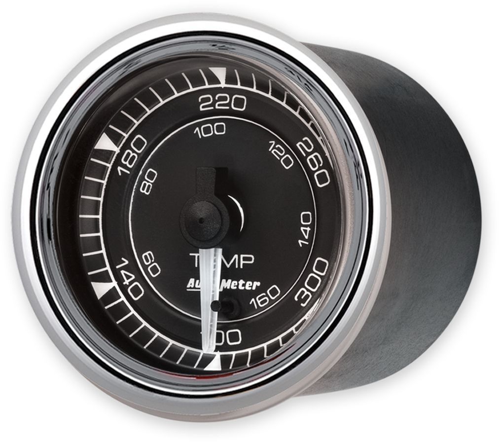 Autometer 9748 Chrono Series 2-1/16 Inch Electric Oil Temperature Gauge, Black Face, 140-300 psi