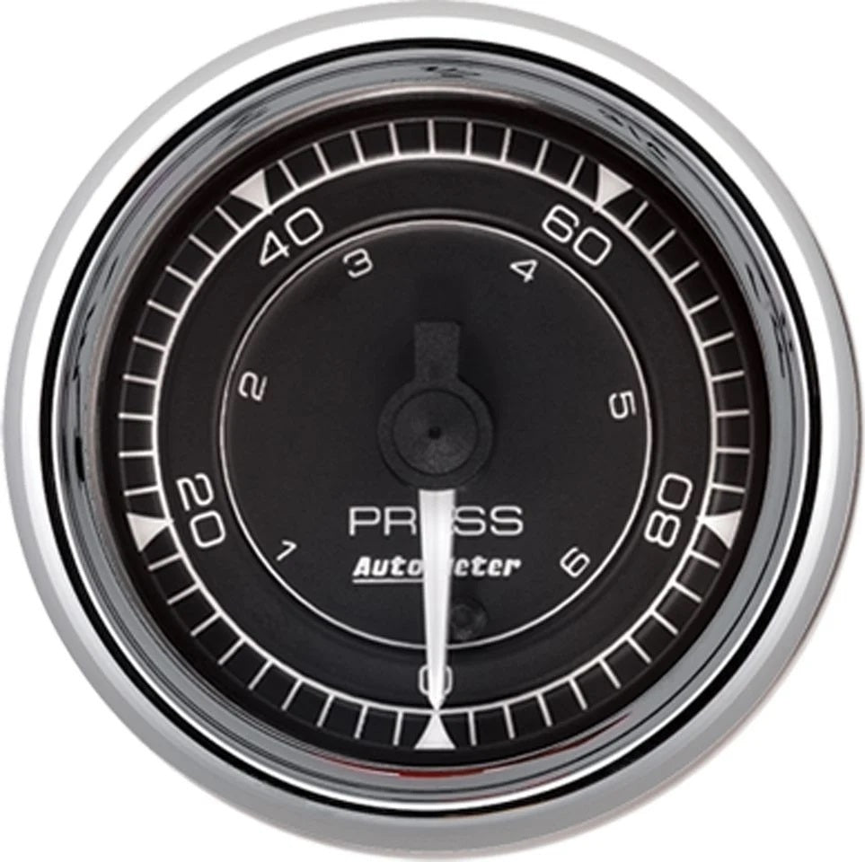 Autometer 9753 Chrono Series Electric Oil Pressure Gauge 0-100 PSI with Black Face