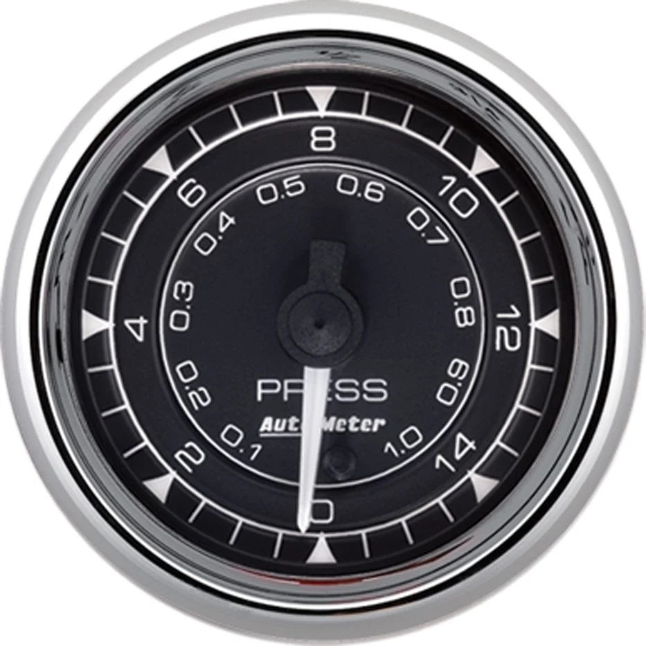 Autometer 9762 Chrono Series 0-15 PSI Electric Fuel Pressure Gauge with Black Face and Full Sweep