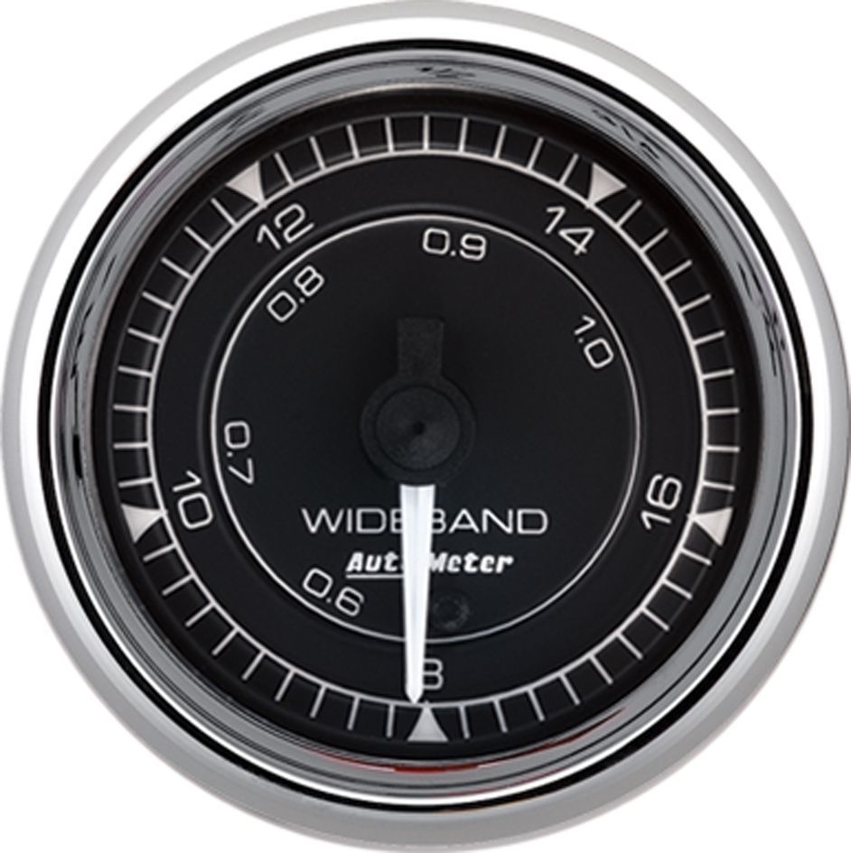 Autometer 9770 Chrono Series Air-Fuel Ratio Gauge Wideband Electric with Full Sweep, 2-1/16 Inch Diameter, Black Face