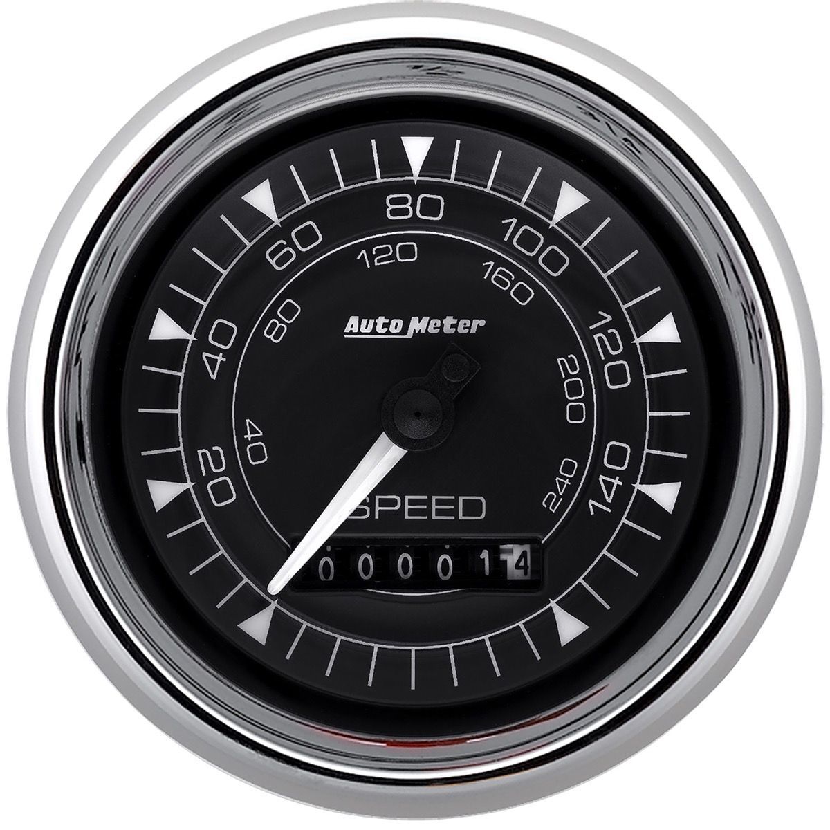 Autometer 9788 Speedo Chrono Series 3-3/8 Inch Electric Speedometer 160 MPH Black Face