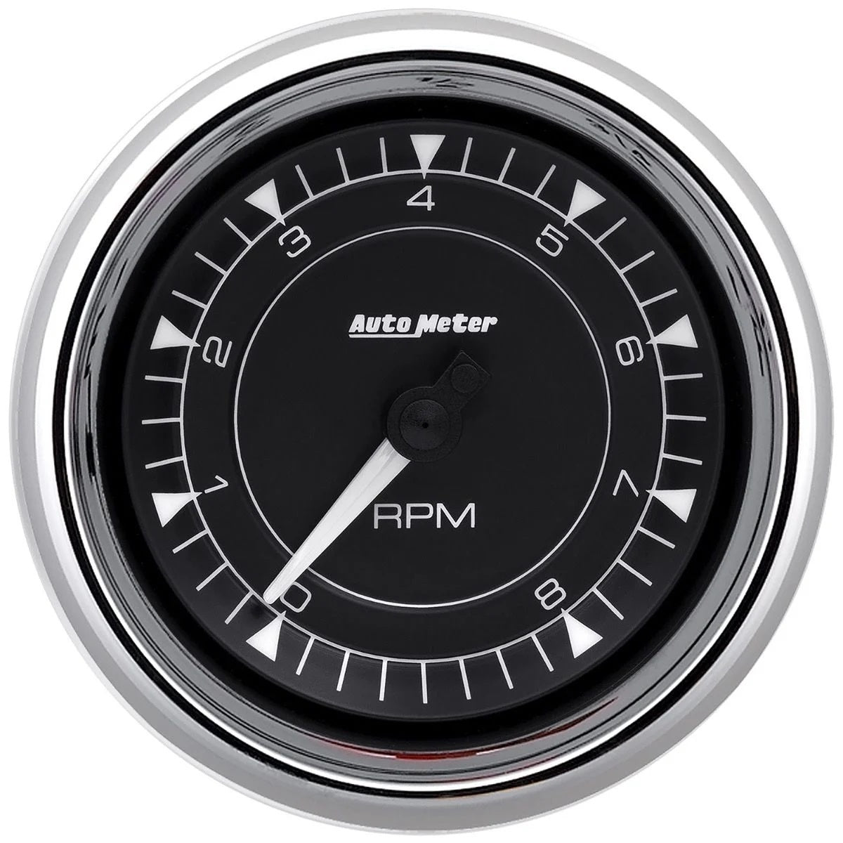 Autometer 9797 Chrono Series 3-3/8 Inch Electric Tachometer with Black Face and 8,000 RPM Range