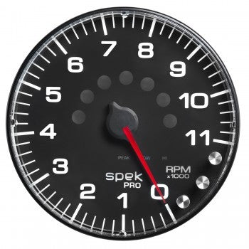 Autometer P239328 Spek-Pro 5-Inch Tachometer with Shift Light and Peak Memory