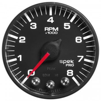 Autometer P334328 Spek-Pro 2-1/16 Inch Tachometer with Shift Light and Peak Memory