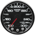 Autometer Spek-Pro Water Temperature Gauge 100-300°F, 2-1/16 Inch Black Face, Analog Stepper Motor