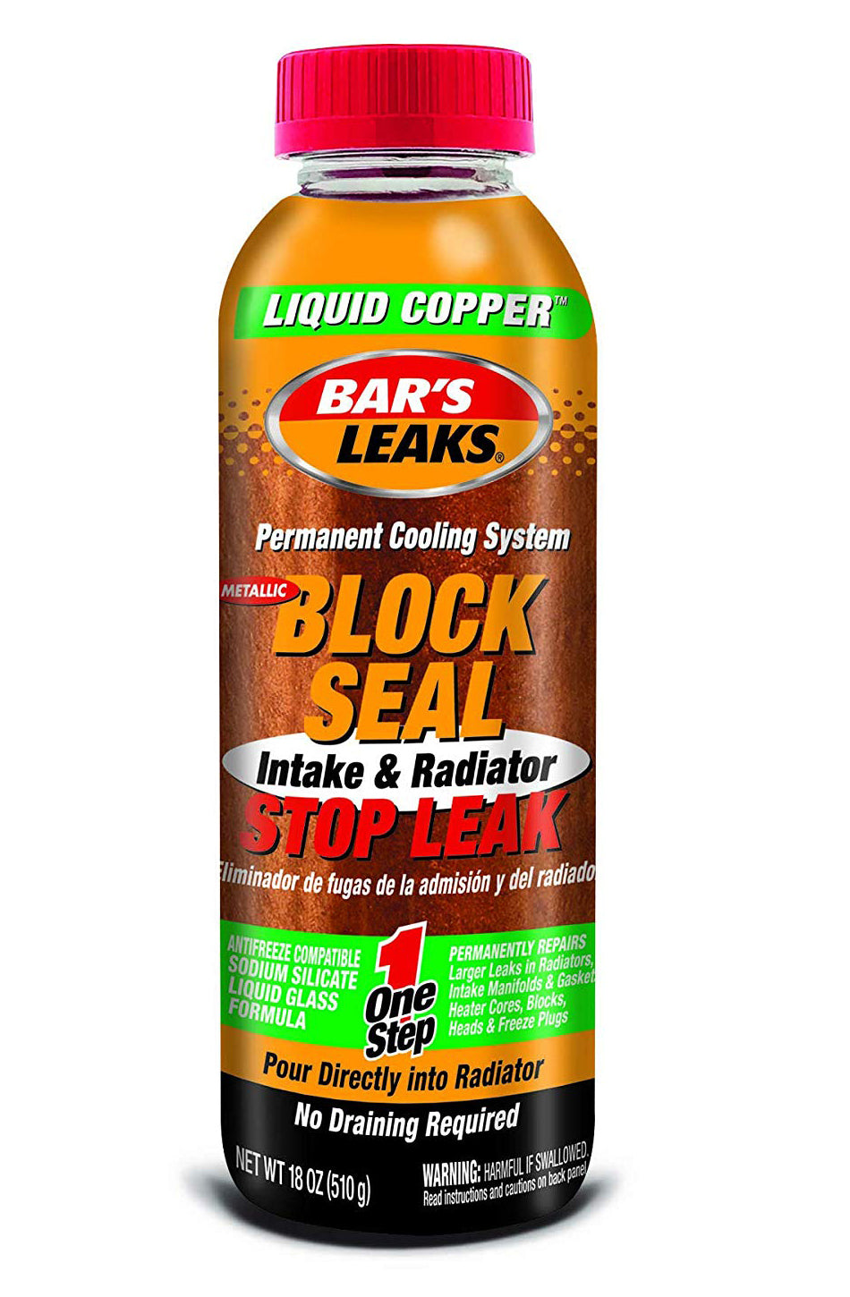 ATP Chemicals & Supplies Bar's Leak Block Seal Intake and Radiator Stop Leak 18 oz Liquid Copper Additive