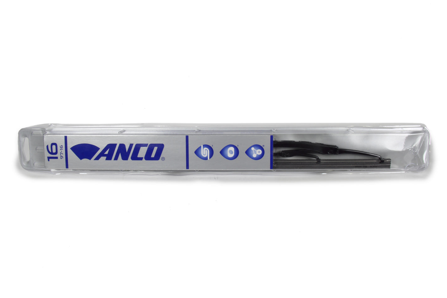 ATP Chemicals & Supplies 97-16 Anco Aero Vantage Wiper Blade, 16 Inch, Rubber and Steel Construction, Black Powder Coat Finish