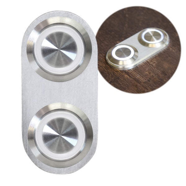 AUTO-LOC AUTBBA23 Daytona Billet Switch with White LED, 2 x 2 Inch Oval, Dual Momentary Toggle, Aluminum Polished Finish