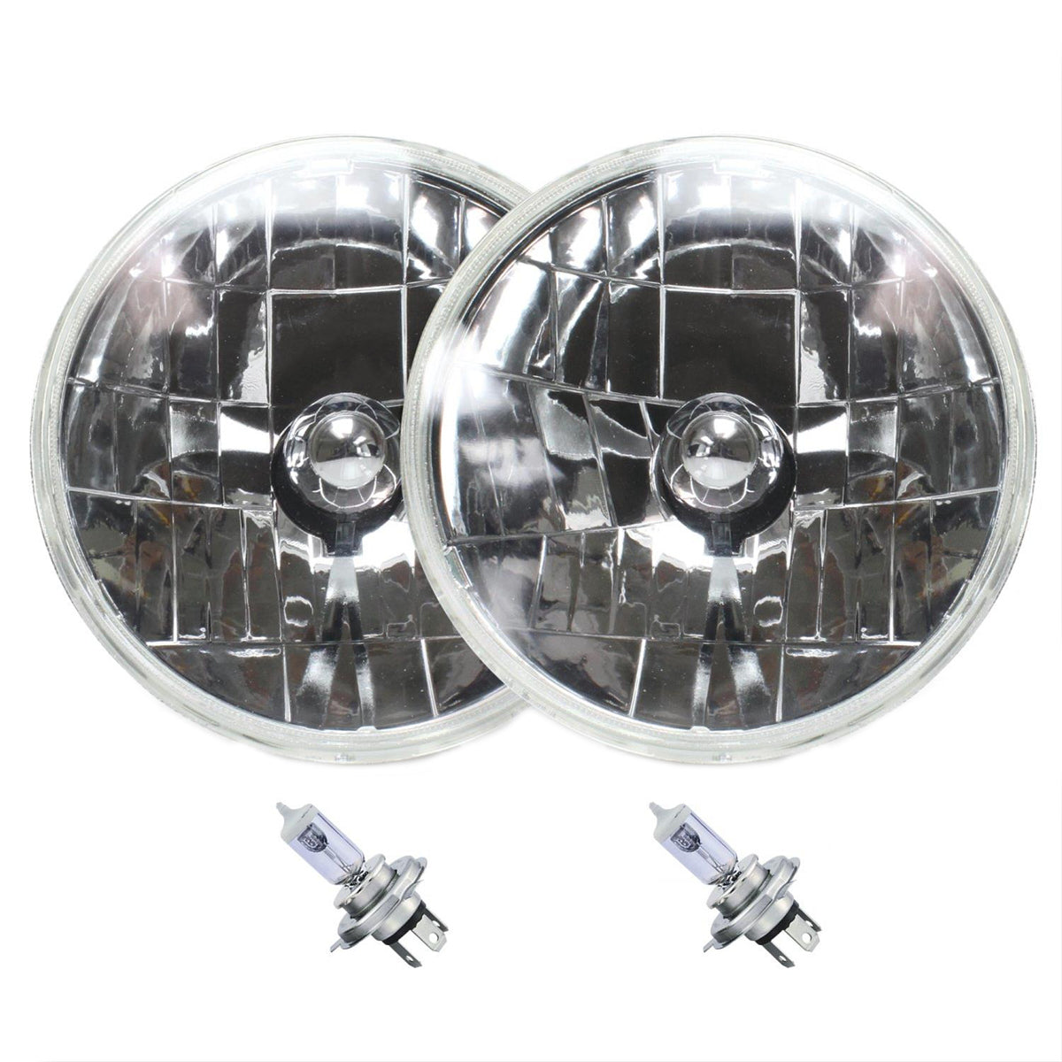 AUTO-LOC AUTLENA1ABS Snake-Eye 7 Inch Halogen Headlight Assembly with H4 Bulb