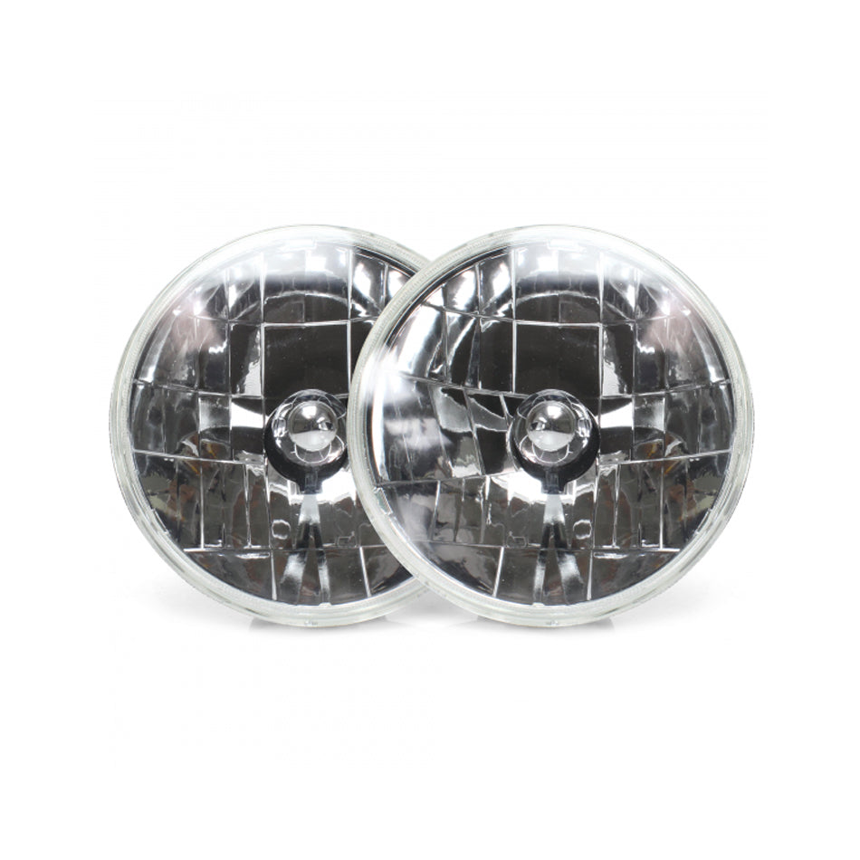 AUTO-LOC AUTLENA1AS Snake Eye 7 Inch Halogen Lens Assembly Pair with H4 Bulb and Glass Construction