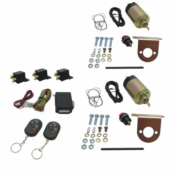 AUTO-LOC AUTSVPRO3 2-Door Remote Shaved Handle Kit with 35 lb Solenoids and Universal Fit