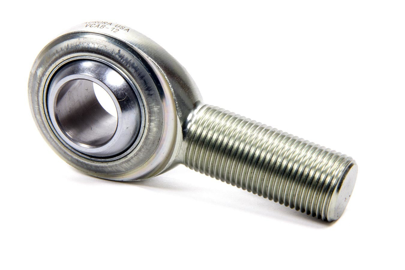 Aurora VCAB-12 Male Rod End with PTFE Lined Spherical Bearing, 3/4 Inch Bore, 3/4-16 Left Hand Male Thread, Steel Ball and Body, Zinc Oxide Finish