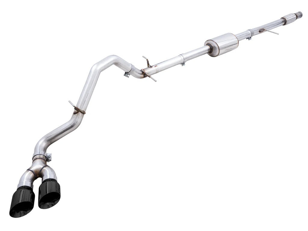 AWE Tuning OFG Edition Cat-Back Exhaust System for GM Silverado and Sierra 2019-2024 with 3-inch Diameter and Black Polished Tips