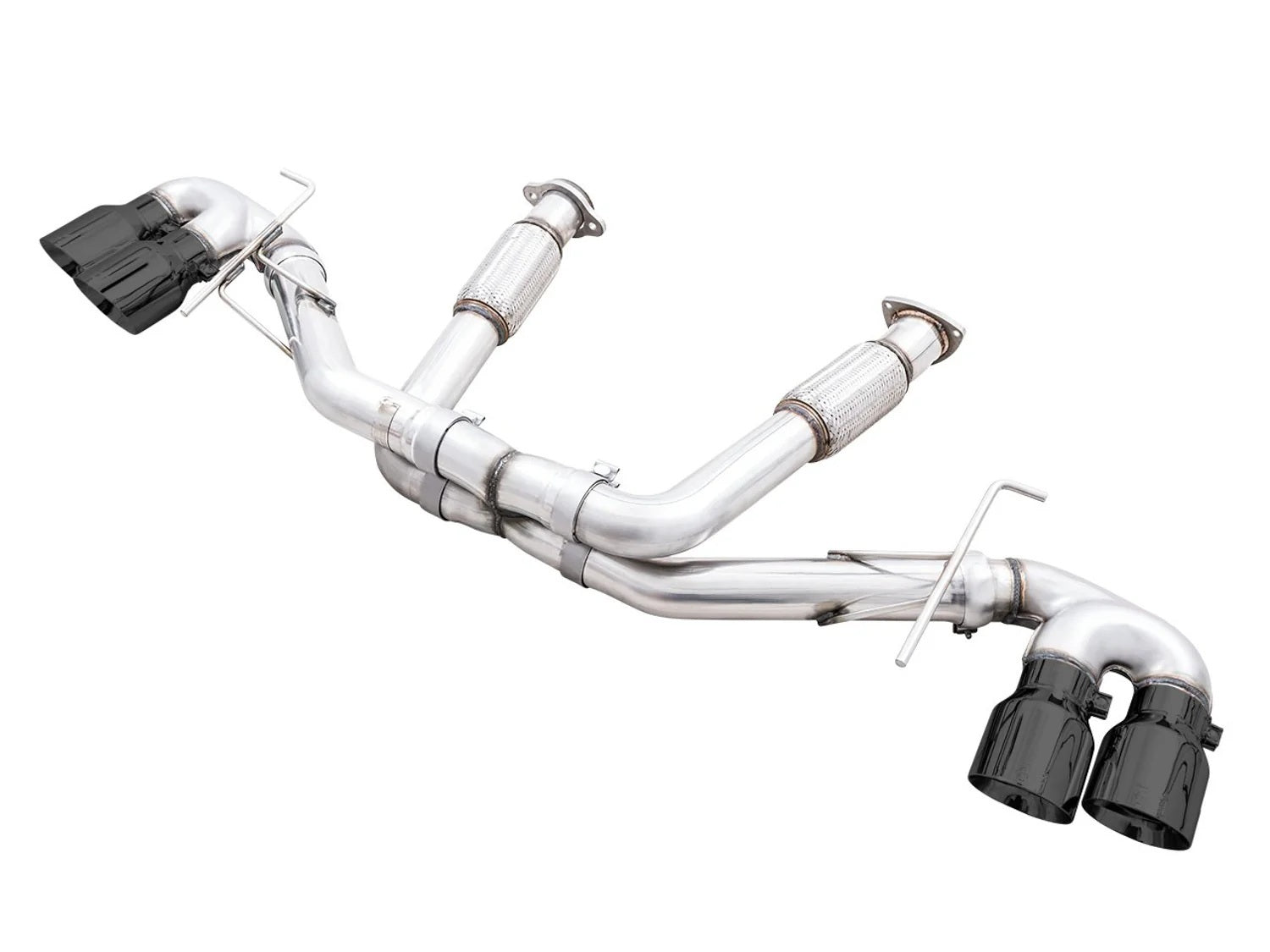 AWE Tuning C8 Corvette Exhaust Kit with Quad Black Tips and 3-inch Diameter Cat-Back System