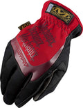 Mechanix Wear MFF-02-012 Fast Fit Gloves with Elastic Cuff, Synthetic Leather, Black and Red, 2X-Large