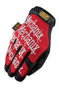 Mechanix Wear MG-02-008 Original Shop Gloves with Hook and Loop Closure, Spandex and Synthetic Leather, Small, Black and Red - Pair