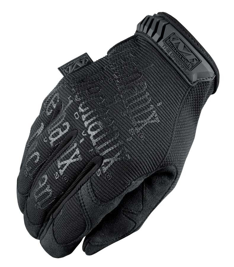 Mechanix Wear MG-55-010 Covert Black Large Work Gloves with Hook and Loop Closure