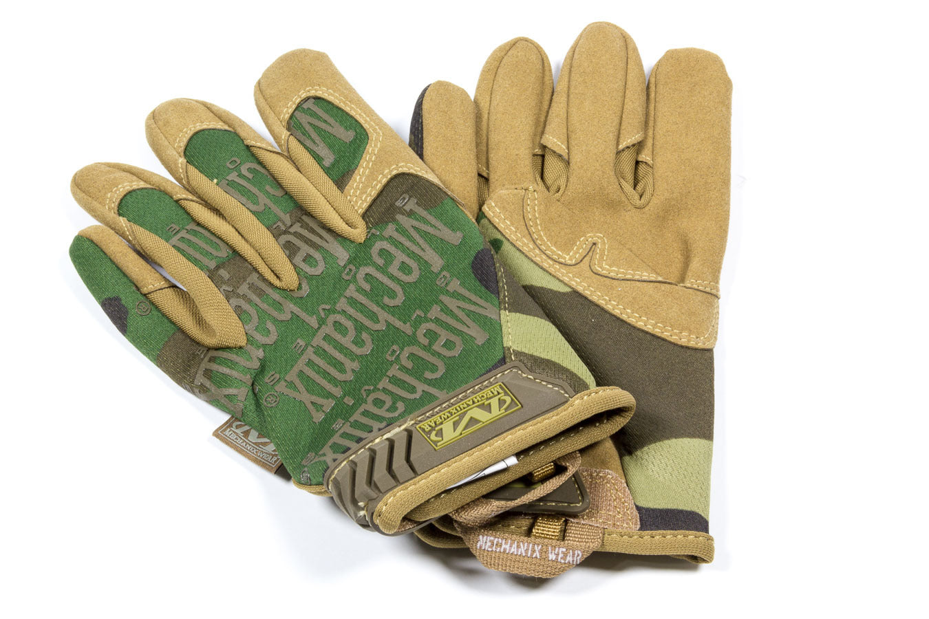 Mechanix Wear MG-77-010 Original Gloves with Hook and Loop Closure, Spandex and Synthetic Leather, Woodland Camo, Large Pair