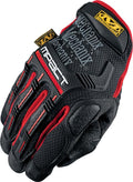 Mechanix Wear MPT-52-009 M-Pact Work Gloves with Reinforced Fingertips and Knuckles, Padded Palm, Medium Size, Black and Red