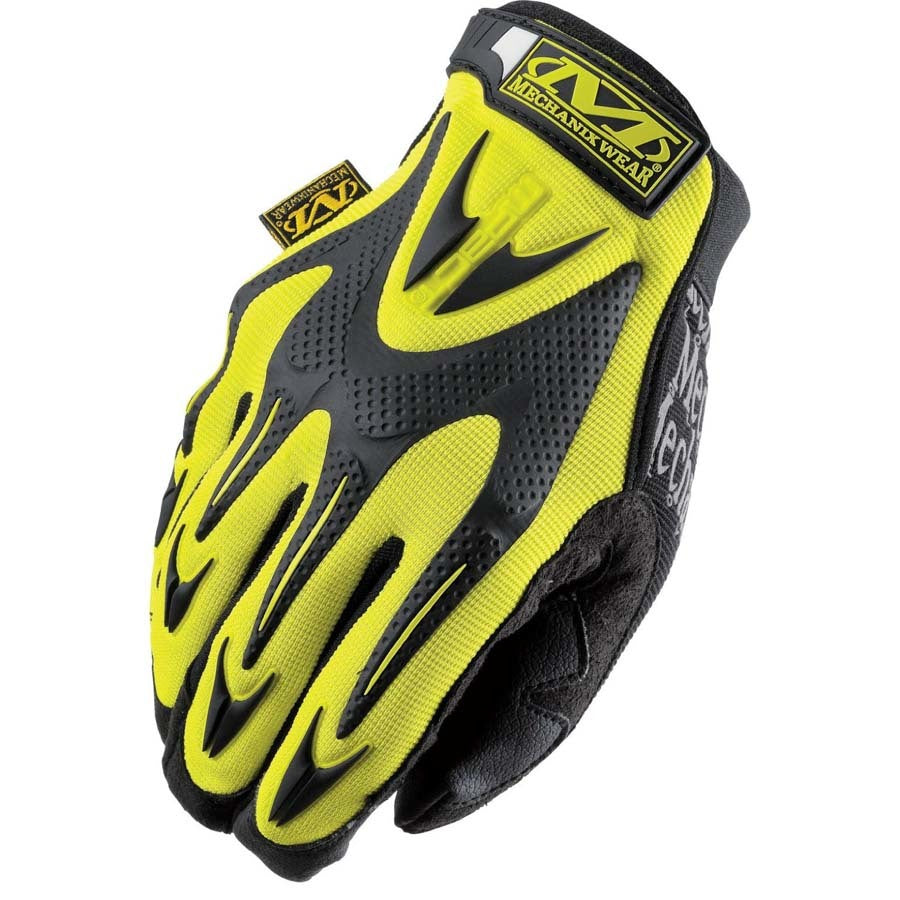 Mechanix Wear SMP-91-011 M-Pact Work Gloves with Reinforced Fingertips and Knuckles, Padded Palm, Hi-Vis Yellow and Black, Extra Large