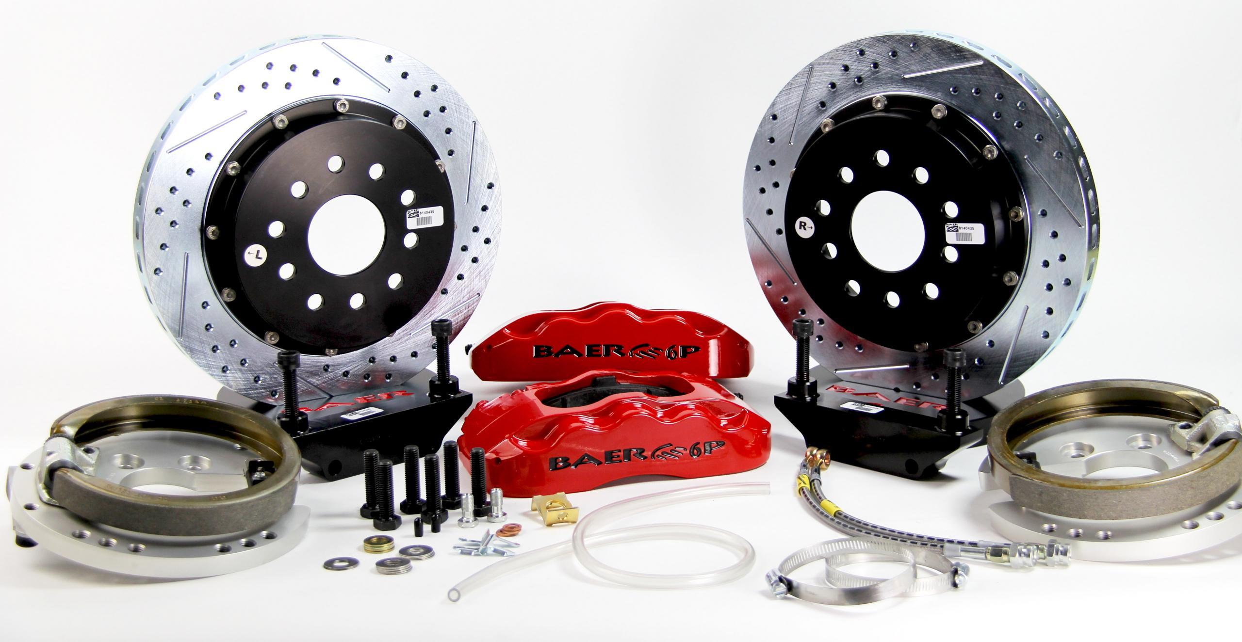 Baer Brakes 4262189R Pro-Plus Rear 6 Piston Brake Caliper Kit with 14-Inch Drilled and Slotted Iron Rotor