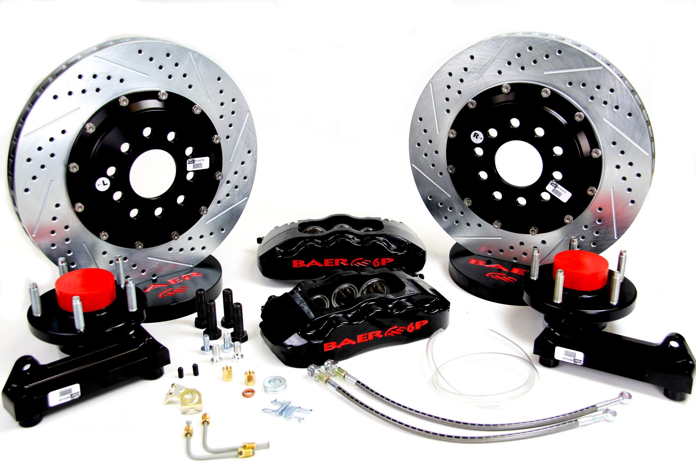 Baer Brakes 4301337B Pro-Plus Front Brake Kit with 6-Piston Calipers and 14-Inch Drilled Slotted Rotors for GM A-Body, F-Body, X-Body 1964-1974