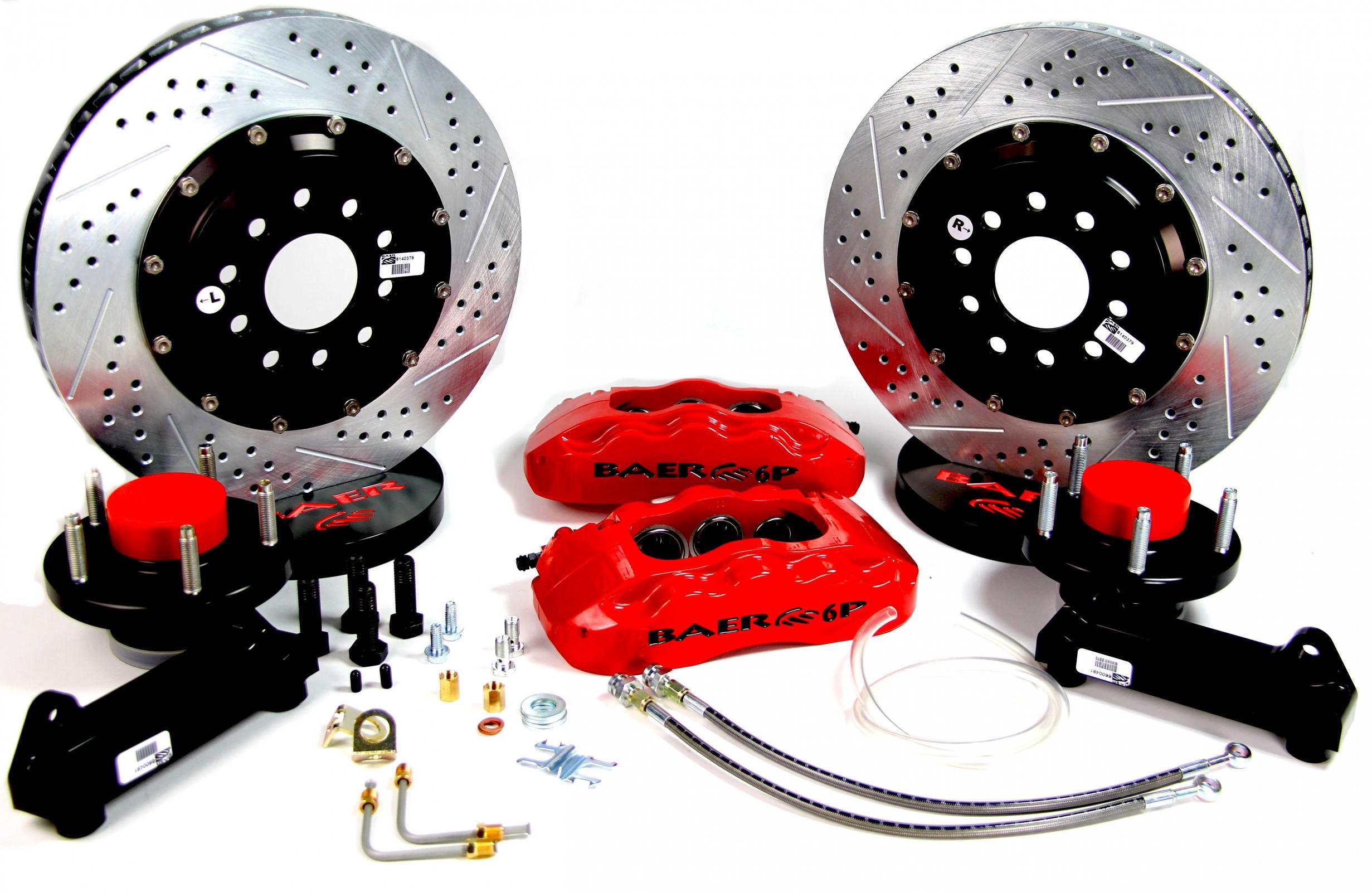 Baer Brakes 4301339R Pro-Plus Front Brake Kit with 6 Piston Calipers and 14-Inch Drilled Slotted Rotors for Chevrolet Corvette 1963-1968