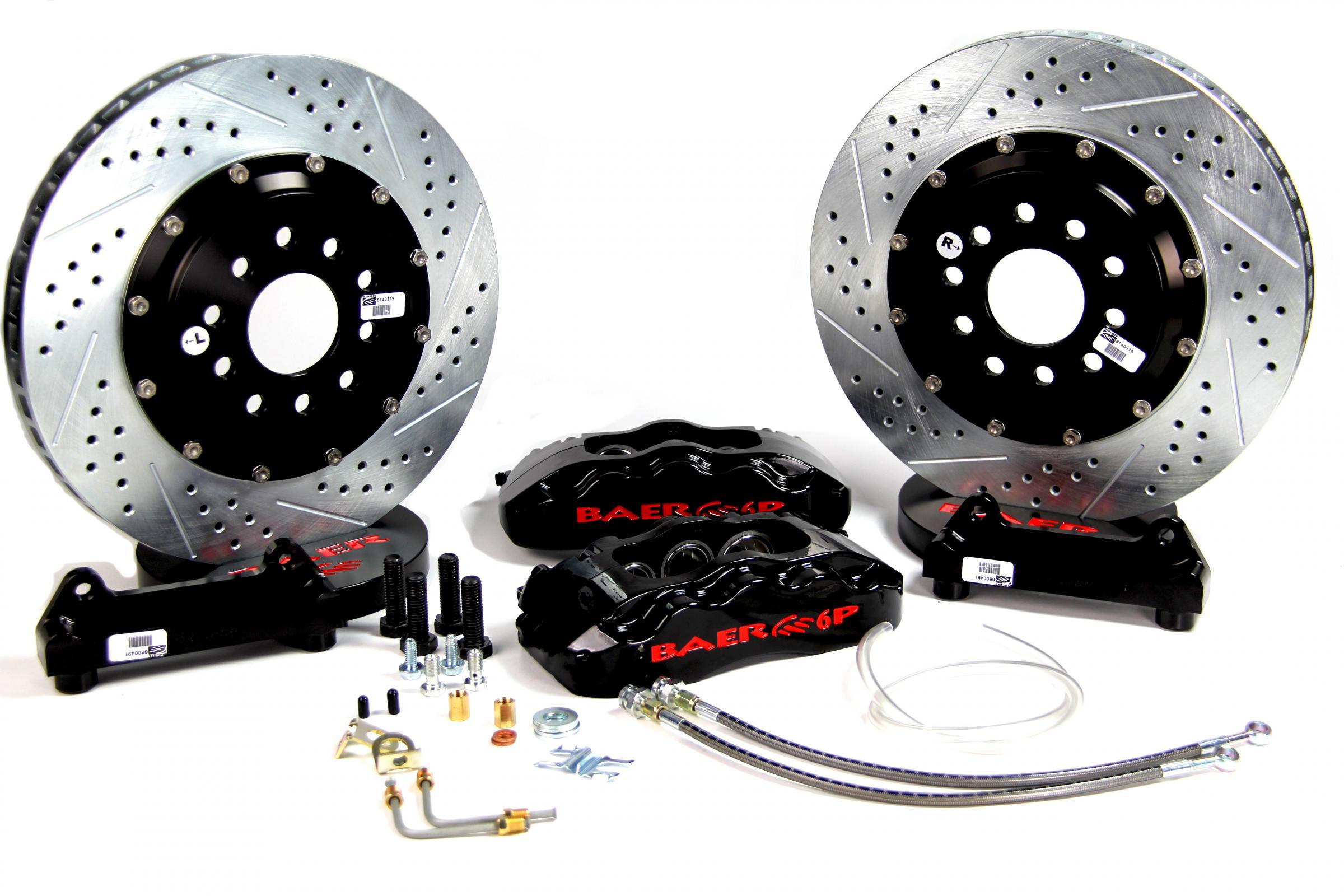 Baer Brakes 4301348B Pro-Plus Front Brake Kit with 6-Piston Calipers and 13-Inch Drilled Slotted Rotors for Chevrolet Corvette 1988-1996