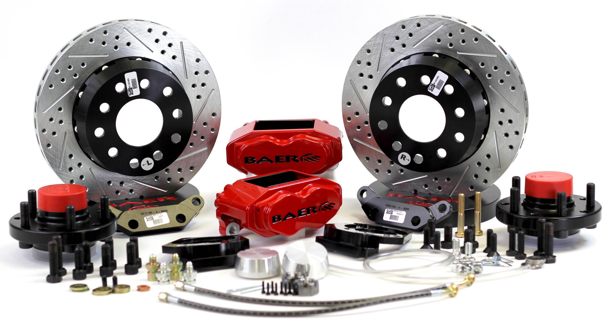 Baer Brakes BAE4301432R SS4 Plus Front Brake System with 4-Piston Calipers and 11-Inch Drilled and Slotted Rotors