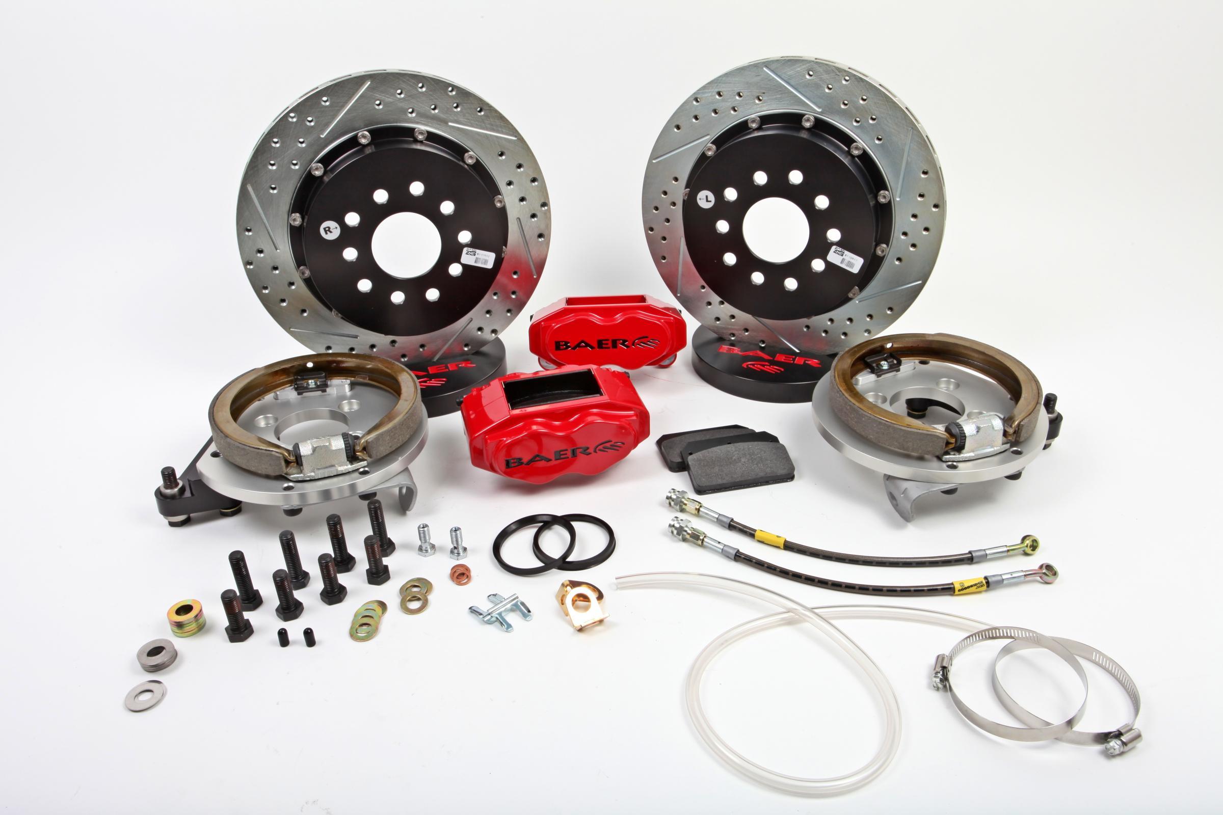 Baer Brakes BAE4302327R SS4 Plus Rear Brake Kit with 4-Piston Calipers and 13-Inch Drilled Slotted Rotors for GM F-Body and X-Body 1967-1974
