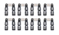BAM ROLLER LIFTERS SBC Solid Roller Lifter Set .842 inch OD with Link Bar, .180 Offset, 16 Pieces