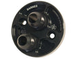 BARNES Oil Filter Block Off Plate with 12 AN Male Inlet for Small Block Chevy