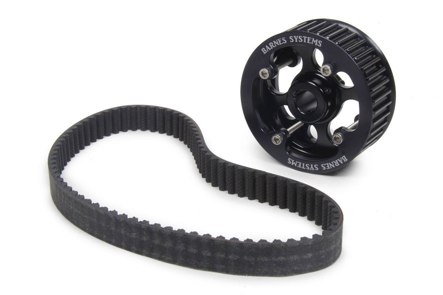 Barnes 8937-HTD Oil Pump Pulley Kit with Belt for Bert Pump, 40 Tooth, 1-1/2 Inch Wide, 5/8 Inch Shaft, Aluminum, Black Anodized