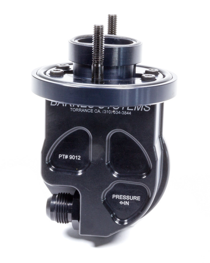 Barnes 9012-10 Oil Filter Adapter SBC 90 Degree with 10 AN Male Inlet, Aluminum, Black Anodized