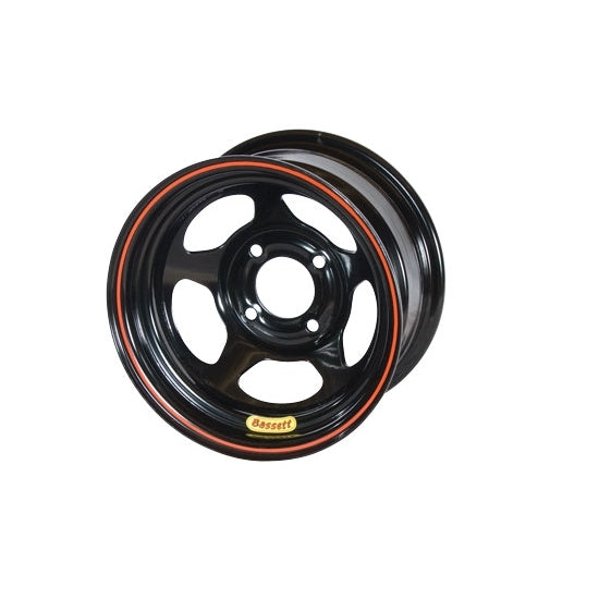 Bassett 38SH3 Inertia Advantage 13x8 Inch Steel Wheel with 3 Inch Backspace and 4x100mm Bolt Pattern, Black Powder Coat Finish