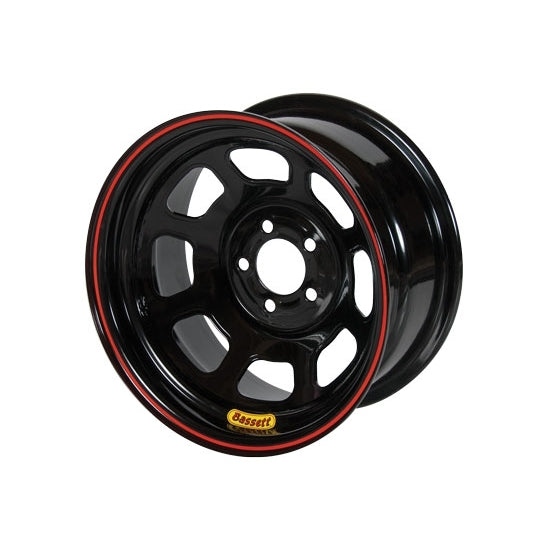 Bassett 47SF375 14x7 Inch Steel Wheel with Black Powder Coat Finish and 8 Spoke D-Hole Design
