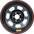 Bassett 47SN2 14x7 D-Hole Steel Wheel with Black Powder Coat Finish, 5x100mm Bolt Pattern, 2-Inch Backspace