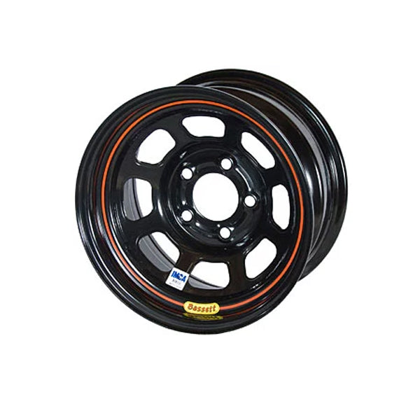 Bassett 47SN3 14x7 Inch Black Steel Wheel with 5x100mm Bolt Pattern and 3 Inch Backspace