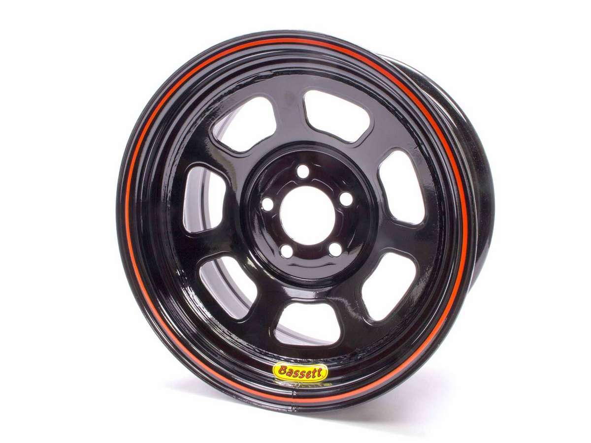 Bassett 47SN4 14x7 Inch 5x100mm Bolt Pattern Steel Wheel with Black Powder Coat Finish