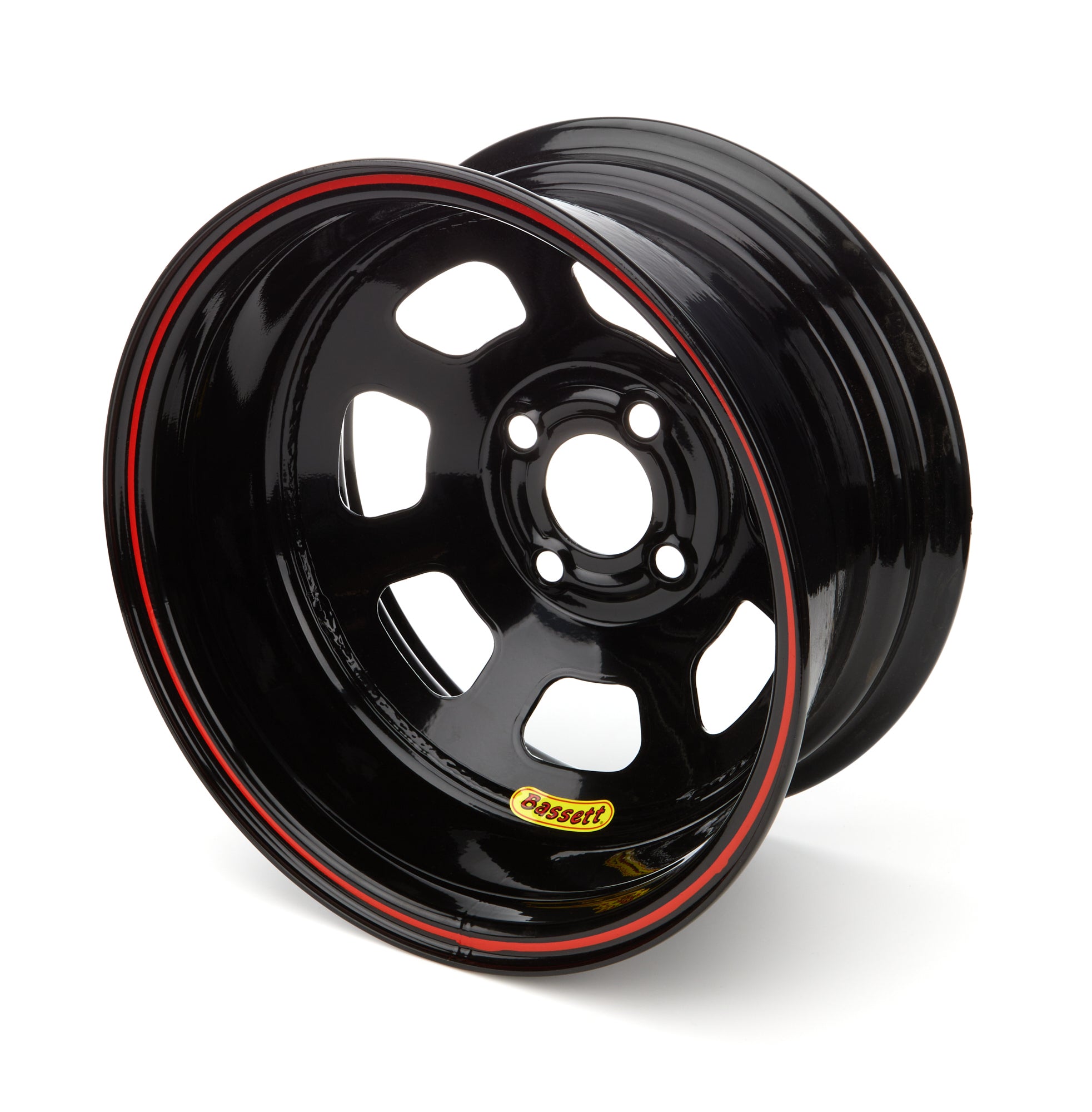 Bassett 47SP1 14x7 D-Hole Steel Wheel with Black Powder Coat Finish