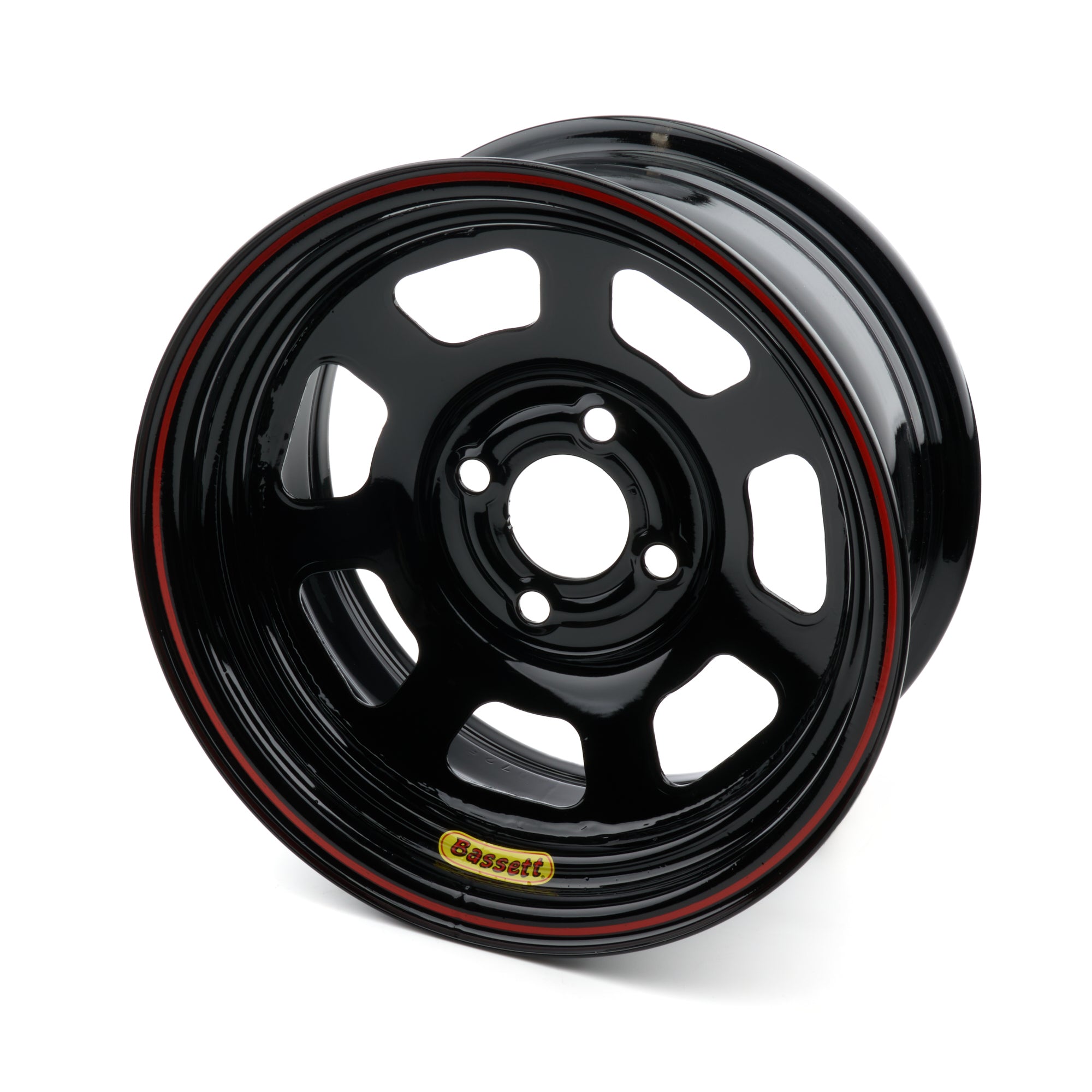 BASSETT 47SP35 Steel Wheel 14x7 Inches D-Hole Design with Black Powder Coat Finish