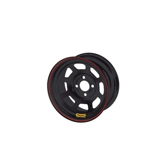 Bassett 47ST4 14x7 Inch Black Steel Wheel with 4x4.50 Bolt Pattern and 4 Inch Backspace