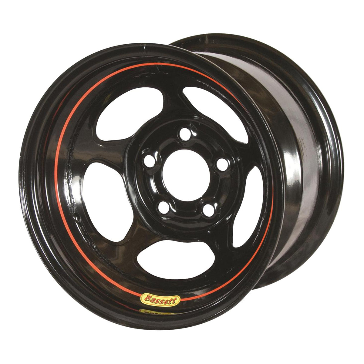 BASSETT 50L53 Wheel 15 Inch x 10 Inch Black Inertia Steel with 3 Inch Backspace and 5 x 5.00 Inch Bolt Pattern