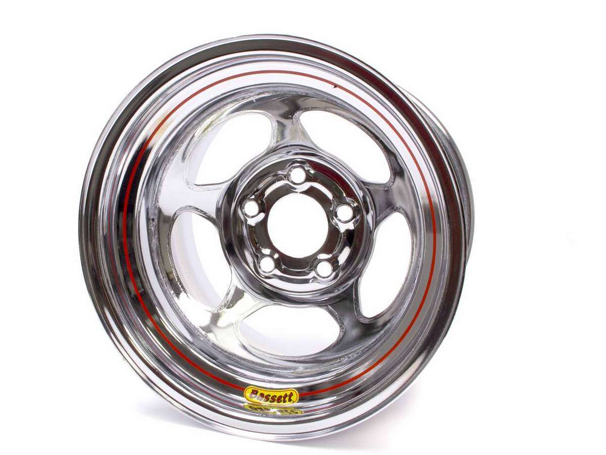Bassett 50L555C Inertia Advantage 15x10 Inch Steel Chrome Wheel with 5.5 Inch Backspace and 5x5 Inch Bolt Pattern