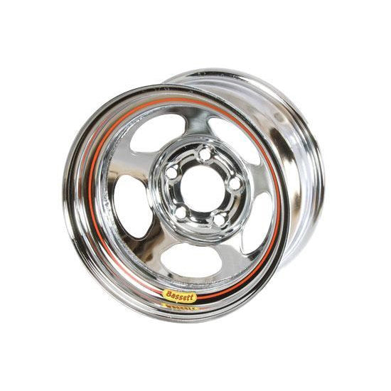 Bassett 50LC2C Inertia Advantage 15-Inch Diameter Steel Chrome Wheel with 2-Inch Backspacing and 5x4.75 Bolt Pattern