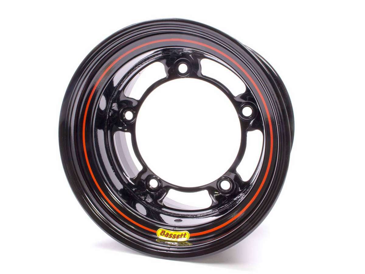BASSETT 50SR5 Armor Edge 15x10 Inch Steel Wheel with Black Powder Coat Finish and 5.000 Inch Backspacing