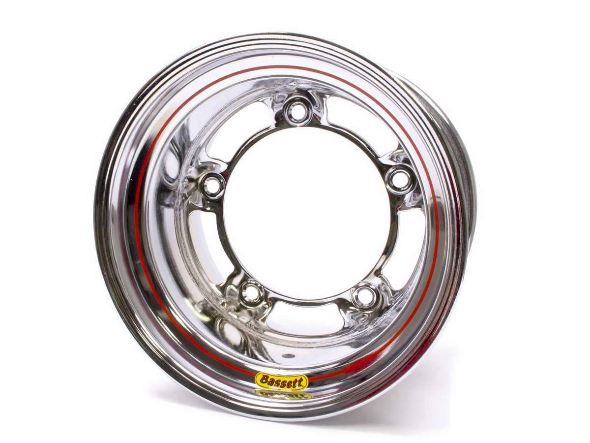 BASSETT 50SR5C Wheel, 15x10 Inches, Chrome Steel, Wide 5 Bolt Pattern